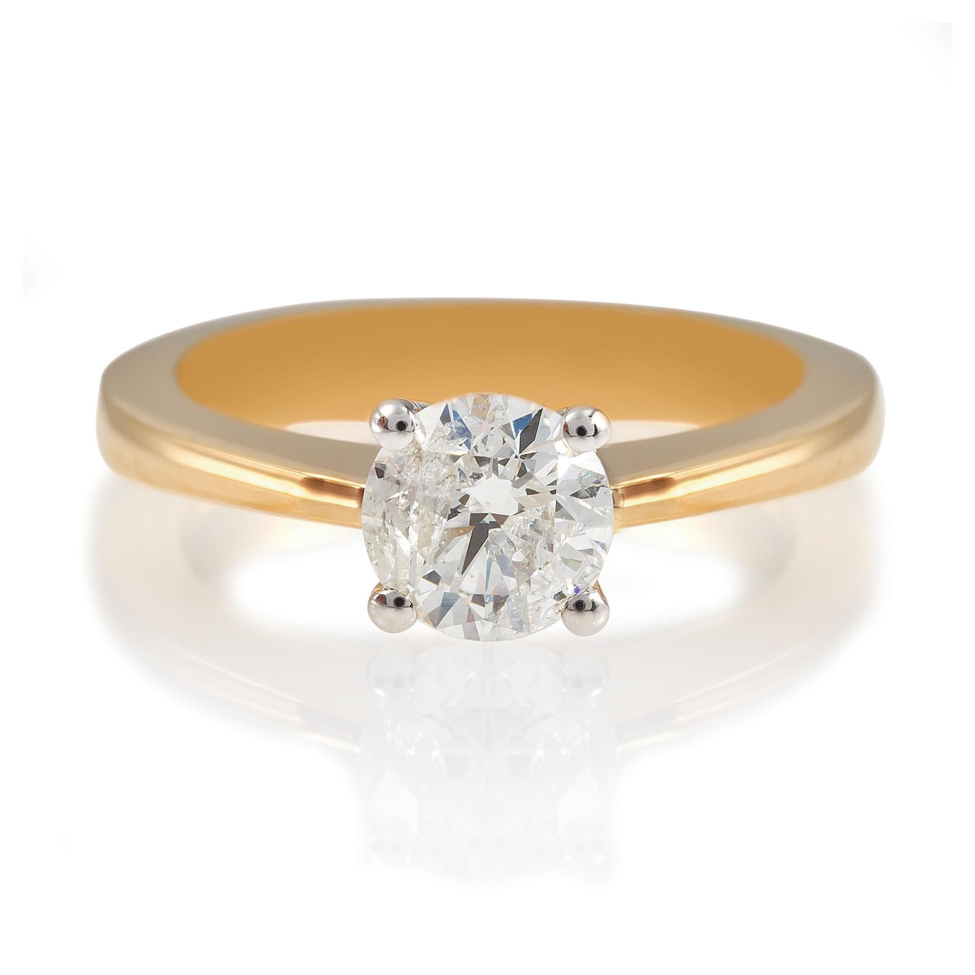 18ct Gold 1ct Diamond Solitaire Ring, N at Tesco Direct