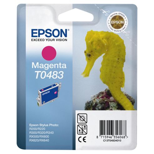 Image of Epson T0483 Magenta Ink Cartridge For Stylus Photo R200/r300/r320/r340/rx500/rx600/rx620 Printers