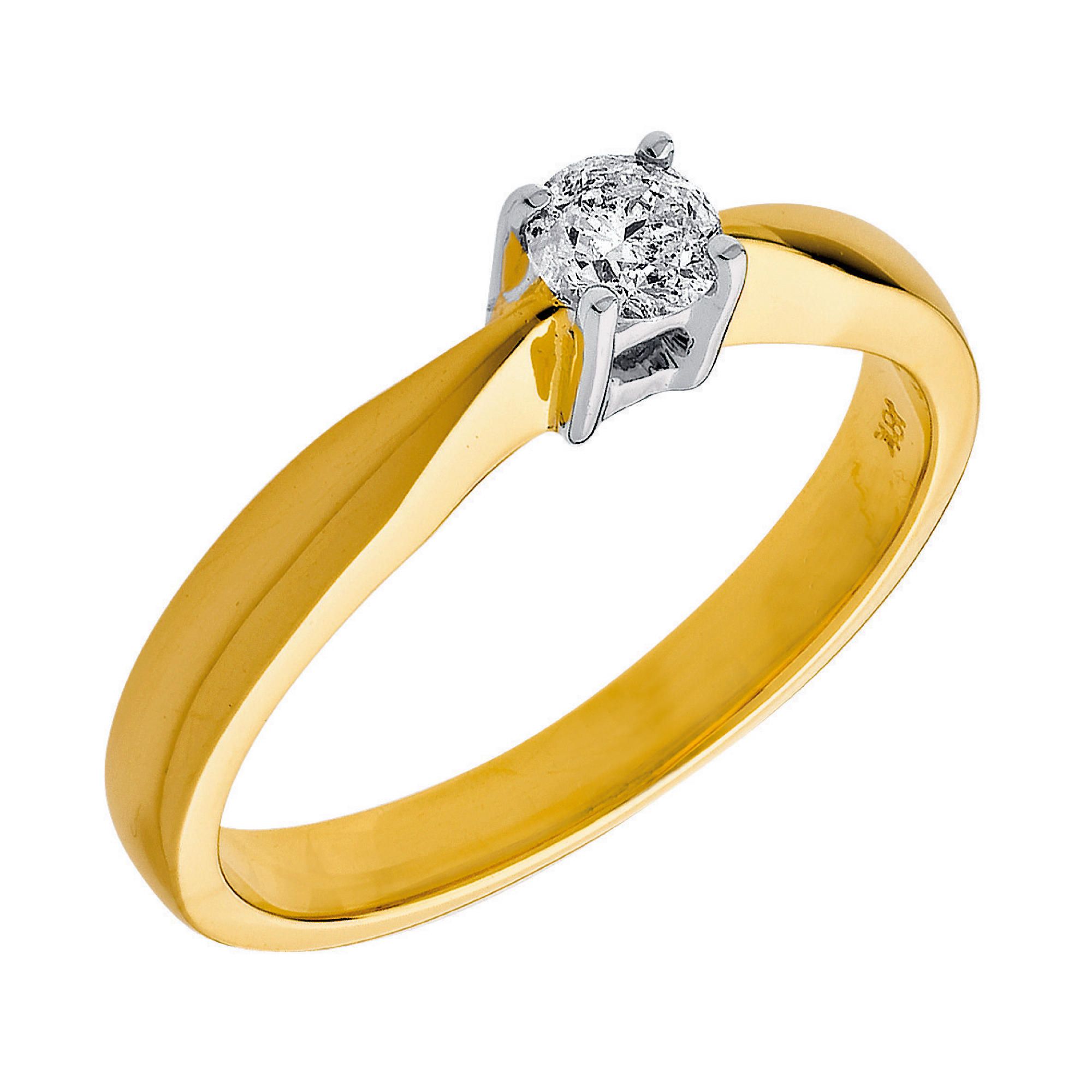 18ct Gold 25Pt Diamond Solitaire Ring, L