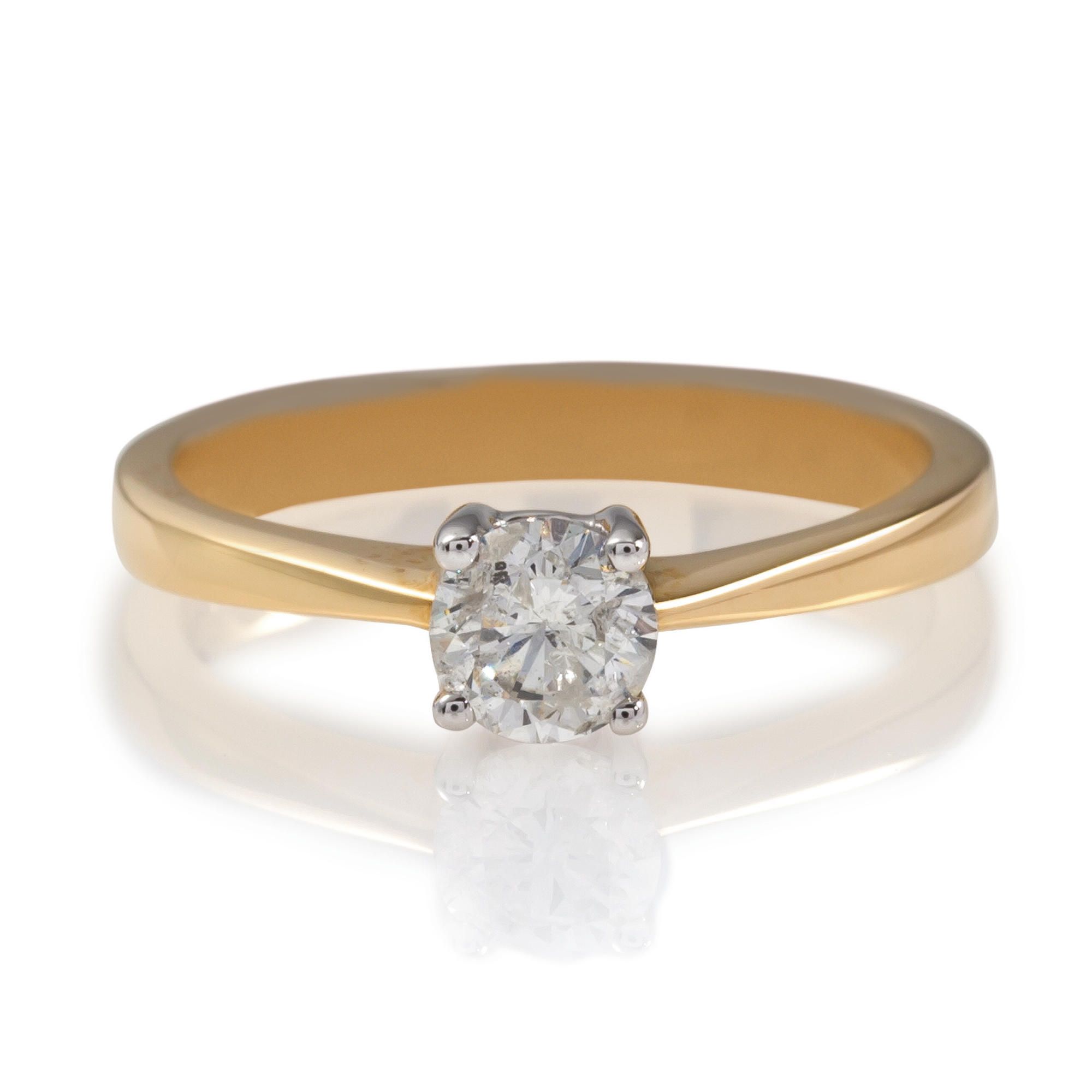 18ct Gold 50Pt Diamond Solitaire Ring, L at Tesco Direct