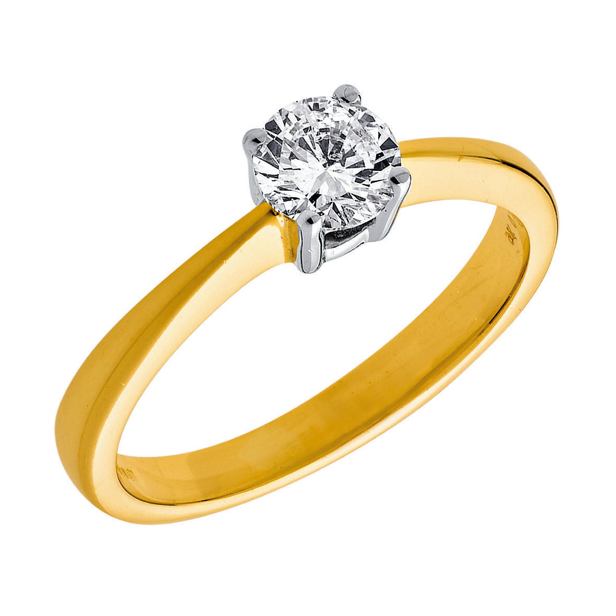 18ct Gold 50Pt Diamond Solitaire Ring, L