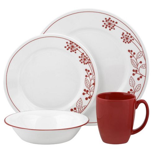 Image of Corelle Vive Berries And Leaves 16 Piece Dinnerware Set