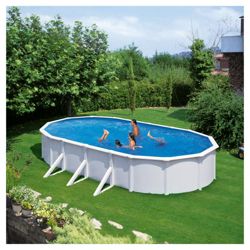 White Oval Steel Pool 7.3m