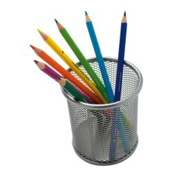 Silver Mesh Pencil Cup