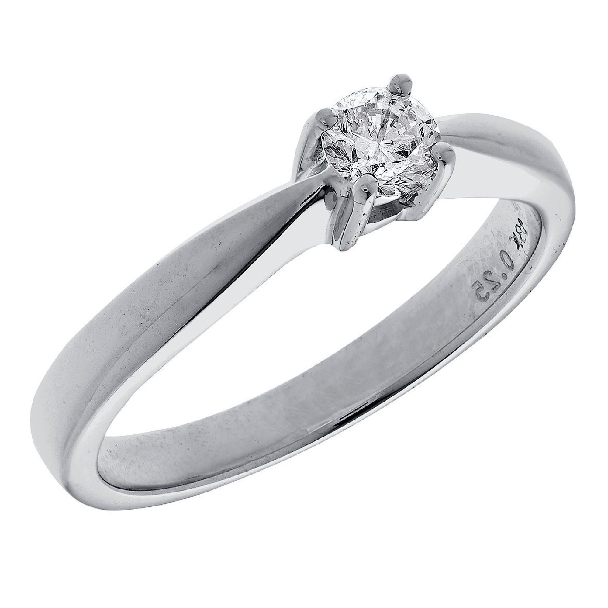 18ct White Gold 25Pt Diamond Solitaire Ring, P at Tesco Direct