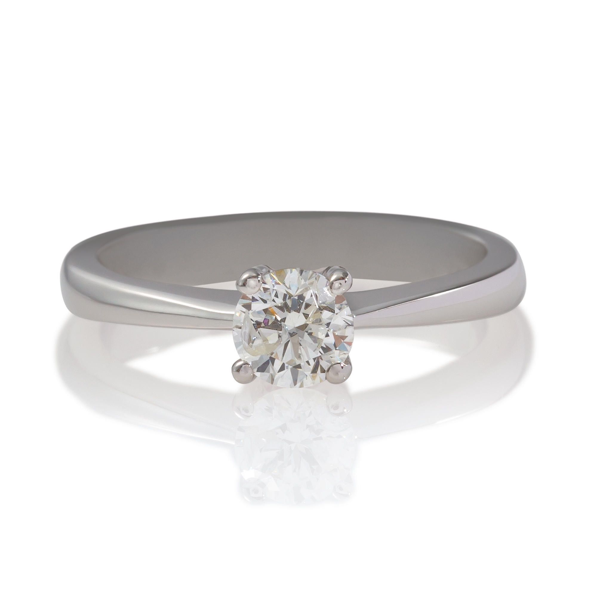 18ct White Gold 50Pt Diamond Solitaire Ring, P at Tesco Direct