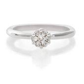 9ct White Gold 25Pt Diamond Invisible Set Ring, P