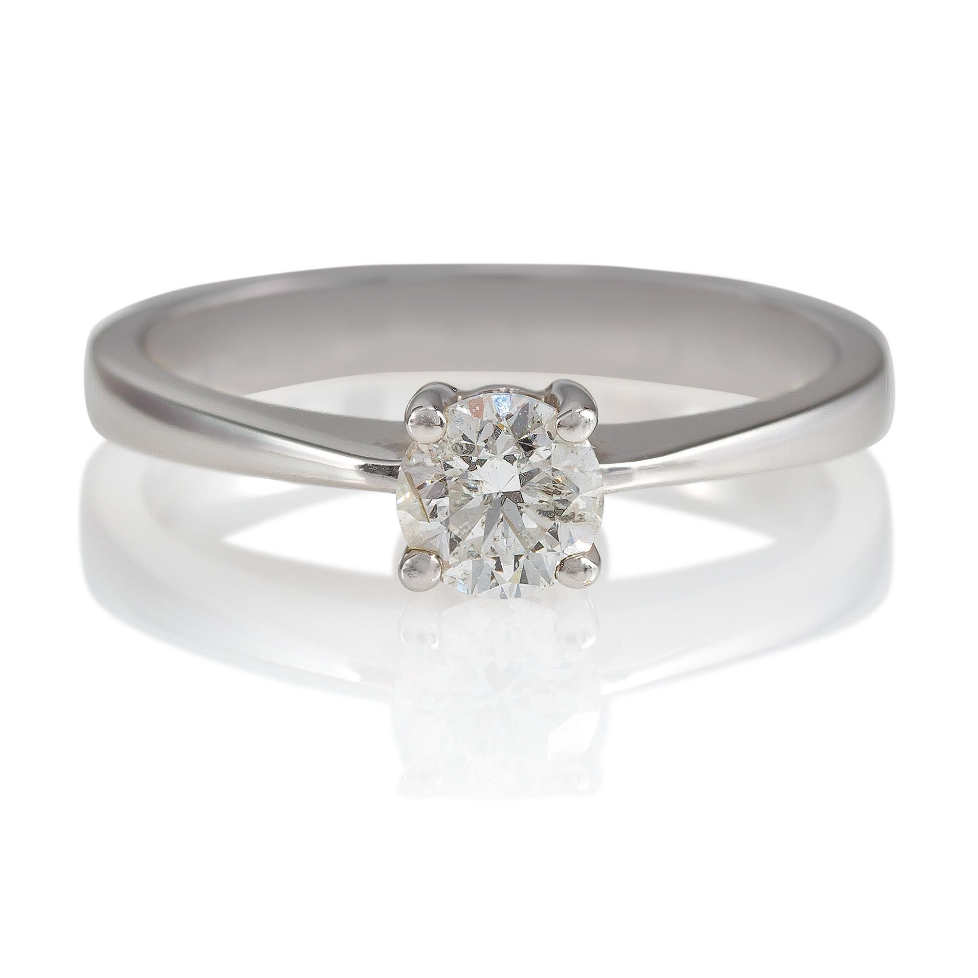 18ct White Gold 1/2ct Diamond Solitaire Ring, N at Tesco Direct