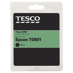 Tesco E362 Black Printer Ink Cartridge (Compatible with printers using Epson T0801 Cartridge)