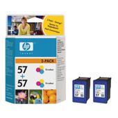 HP 57 Printer Ink Cartridge Twin Pack - Tri-colour (C9503AE)