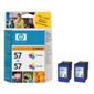 HP 57 Printer Ink Cartridge Twin Pack - Tri-colour (C9503AE)