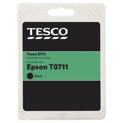 Tesco E312 Black Printer Ink Cartridge (Compatible with printers using Epson T0711 Cartridge)