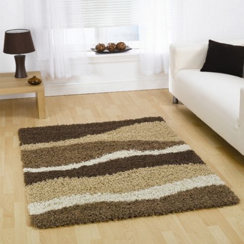 Image of Nordic Sombre Brown/beige 80x150 Cm Shaggy Rug