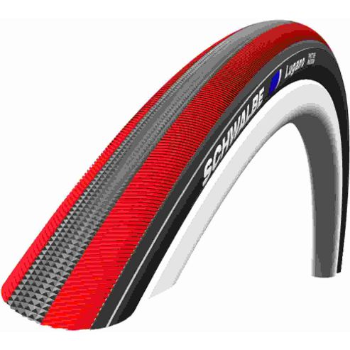 Image of Schwalbe Lugano Tyre: 700c X 23mm Red Stripes Wired. Hs 384, 23-622, Active Line, Kevlar Guard