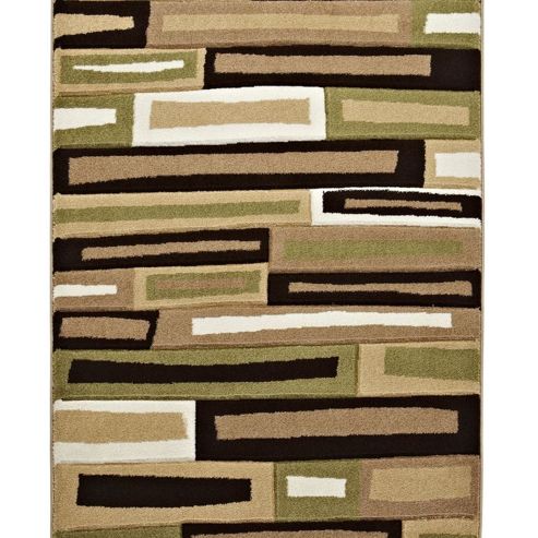 Image of Think Rugs Matrix Beige/green Rug - 160 Cm X 220 Cm (5 Ft 3 In X 7 Ft 3 In)