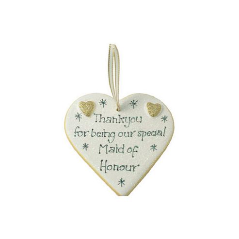 Image of Special Maid Of Honour Gold Sparkle Heart