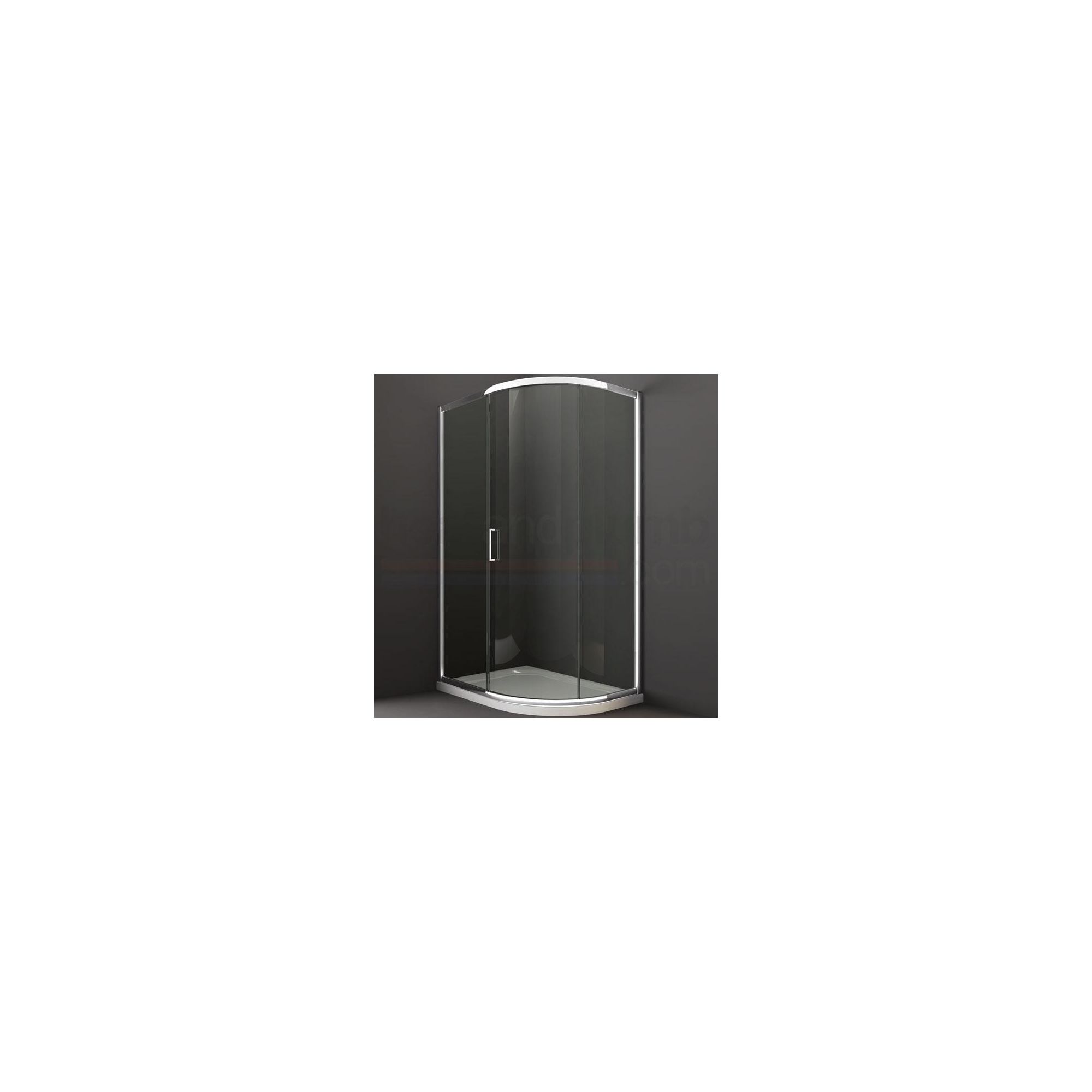 Merlyn Series 8 Sliding 1 Door Offset Quadrant Shower Enclosure, 1200mm x 800mm, Low Profile Tray, 8mm Glass at Tesco Direct