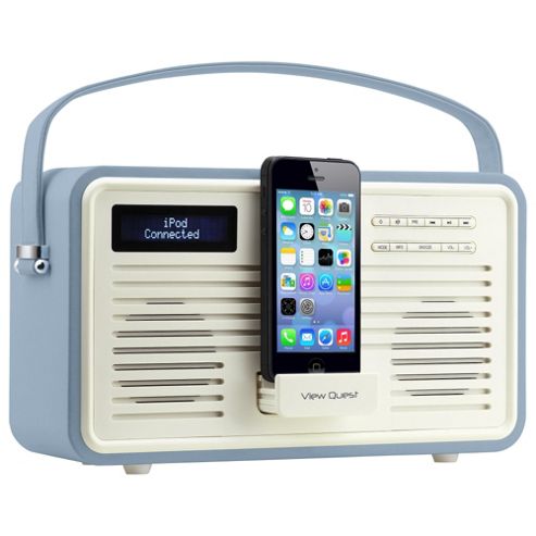 Image of View Quest Retro Colourgen Dab+/fm Radio With Ipod Dock (blue, 8 Pin)