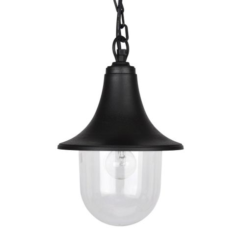 Image of Bramhall Ip44 Outdoor Hanging Lantern In Matt Black