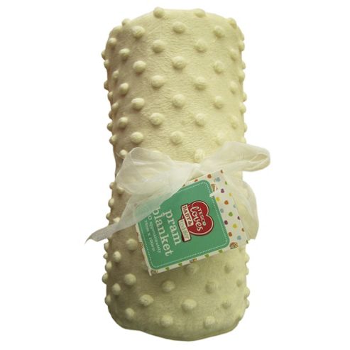 Image of Tesco Loves Baby Popcorn Pram Blanket, Lemon