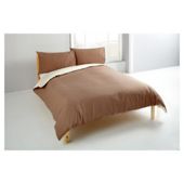 Tesco Reversible Duvet Set Double, Light & Dark Natural