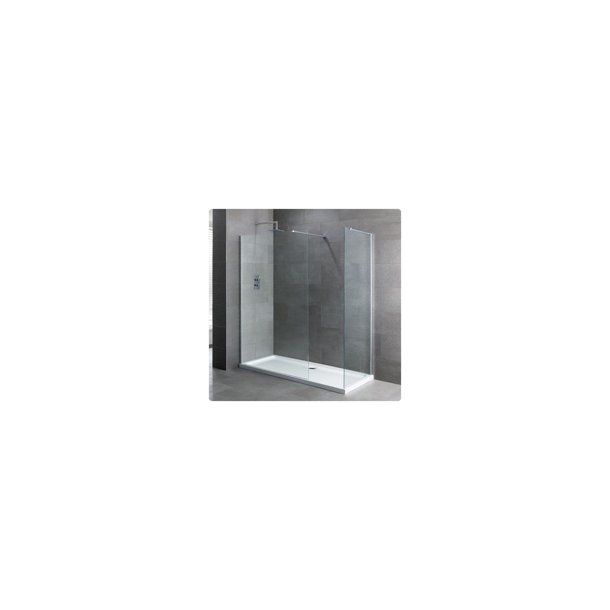 Duchy Select Silver Walk-In Shower Enclosure 1400mm x 900mm, Standard Tray, 6mm Glass at Tesco Direct