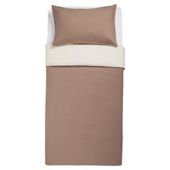 Tesco Reversible Single Duvet Set, Light & Dark Natural