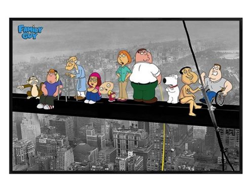 Image of Family Guy Gloss Black Framed On A Skyscraper Poster