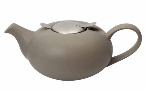 Image of London Pottery 4 Cup Pebble Shaped Filter Teapot, Putty Brown