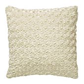 F&F Home Rose Faux Fur Cushion, Cream