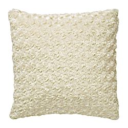 F&F Home Rose Faux Fur Cushion, Cream