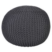 Kaikoo Chunky Knit Pouffe, Grey