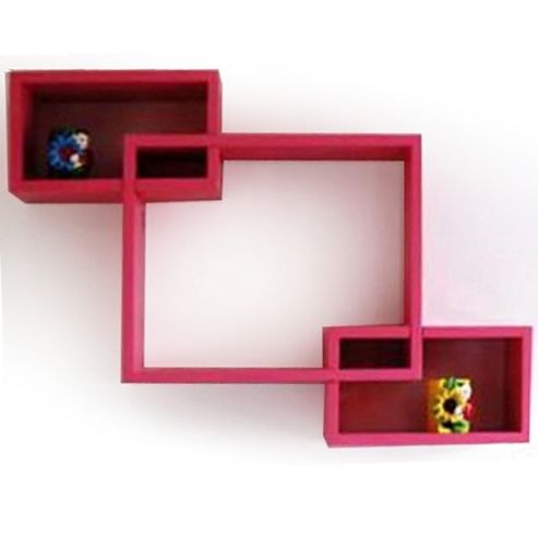 Image of Maze - Wall Storage / Display Cubes - Set Of Three - Pink