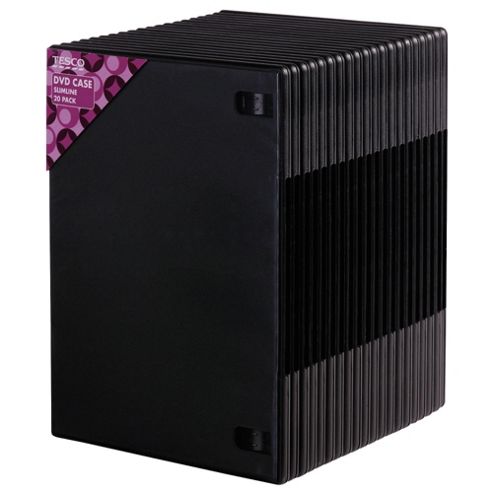 Image of Tesco Black Slimline Case For 20 Cds / Dvds