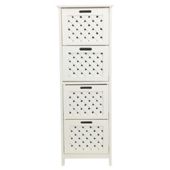Sheringham White Wood 4 Drawer Tower Cabinet