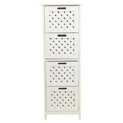 Sheringham White Wood 4 Drawer Tower Cabinet