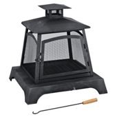 La Hacienda Black Mesh Outdoor Fireplace