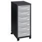 Pierre Henry A4 6 Drawer Filing Cabinet, Black With Silver Drawers