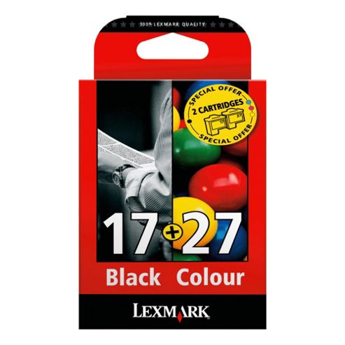 Image of Lexmark 17, 27 Black And Colour Moderate Use Ink Cartridges (combo Pack)