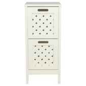 Sheringham White Wood 2 Drawer Tower Cabinet