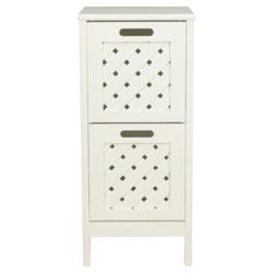 Sheringham White Wood 2 Drawer Tower Cabinet