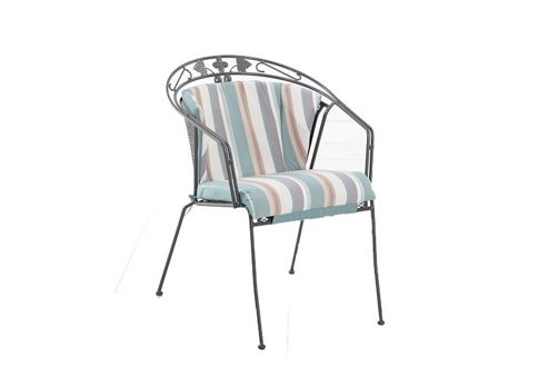 Image of Teal Stripe Elegance Chair Cushion 79 X 75 X 4cm
