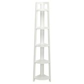Sheringham White Wood 5 Tier Corner Shelving Unit