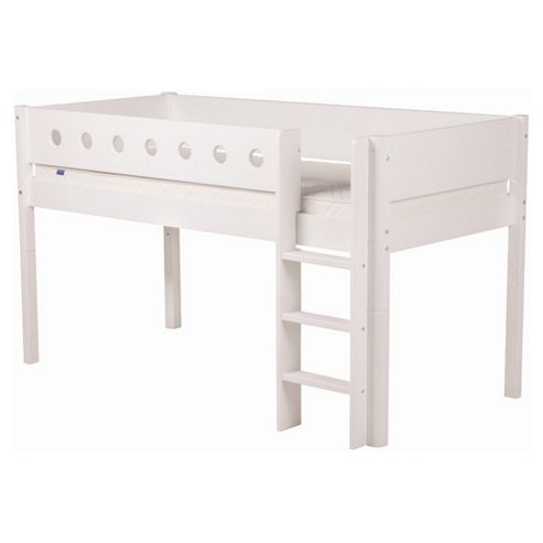 Image of Flexa Classic Mid-high Bed With Straight Ladder - White