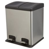 Tesco 2 Section stainless steel recycling bin