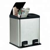 Tesco 2 Section stainless steel recycling bin