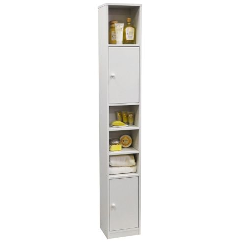 Image of Jamerson - Large Tower Storage Cupboard - White