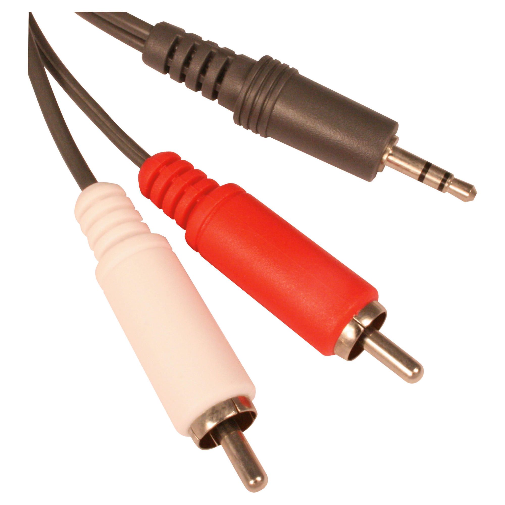 Tesco Value 1.2m Jack To Phono (3.5mm To Rca) Cable 