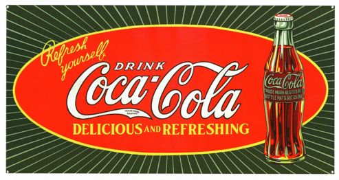Image of Coca-cola Drink Coca Cola Refresh Yourself! Tin Sign