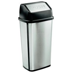 Tesco Stainless steel flip top bin 50L
